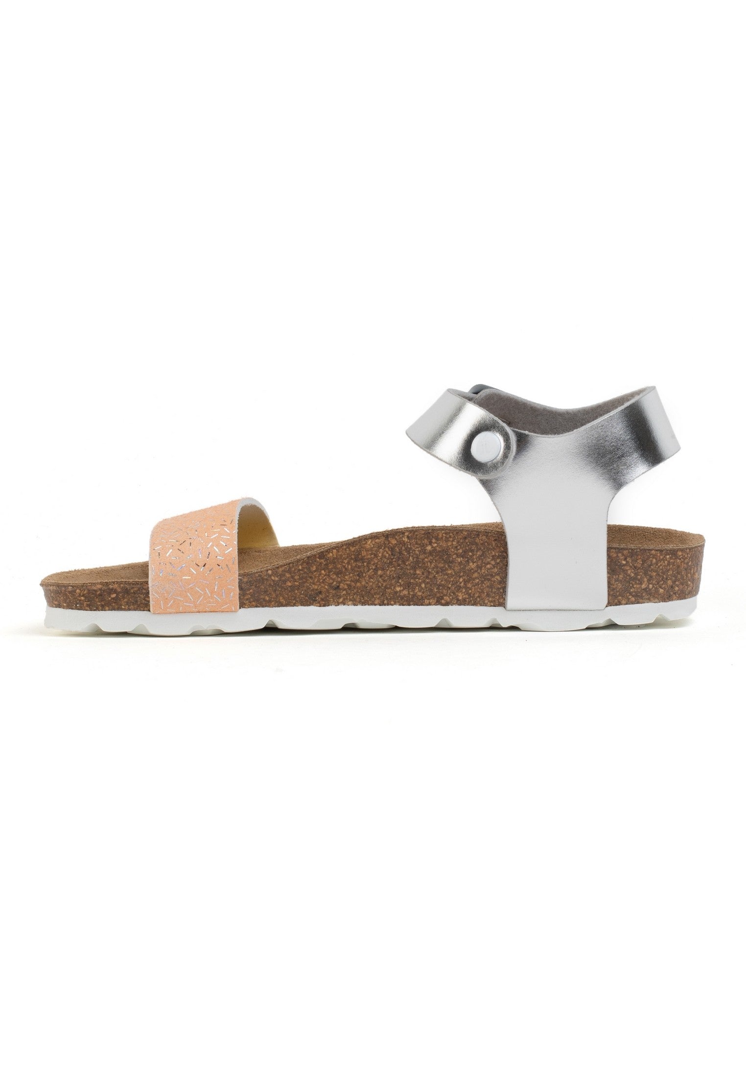 Tyche Peach and Silver Multi-Strap Sandals