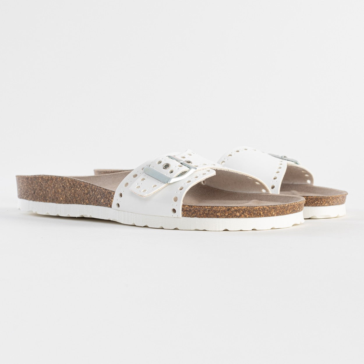 Ballarat White 1 Strap Sandals