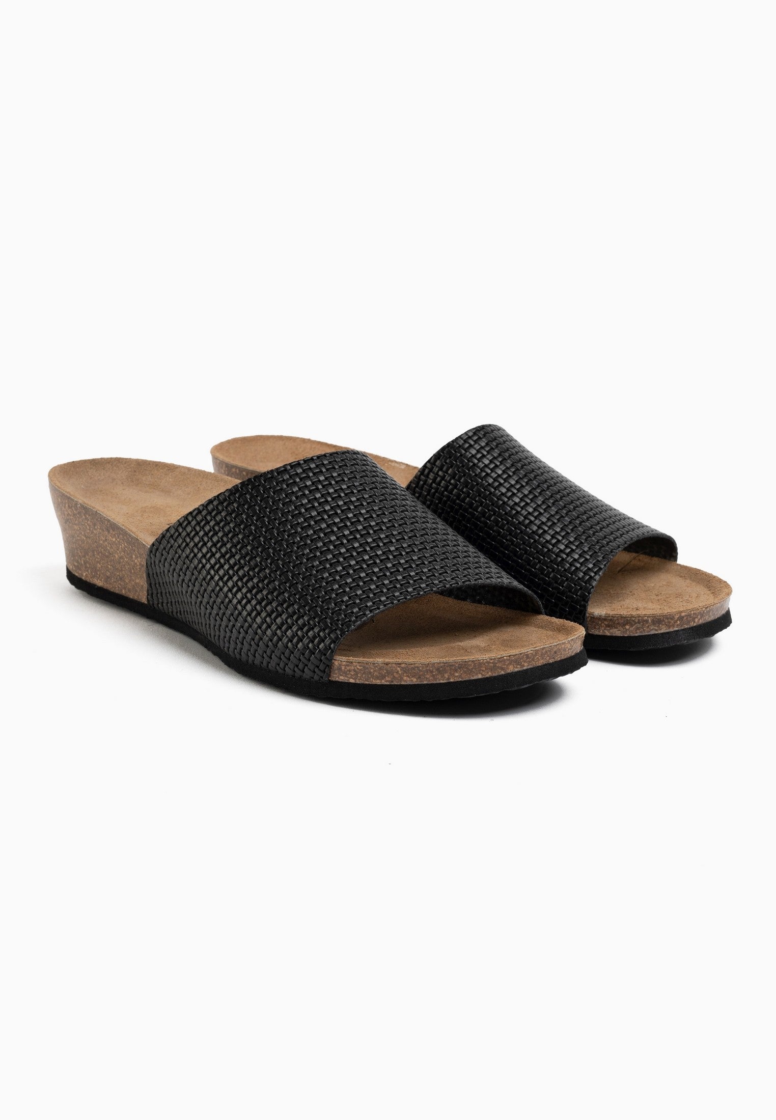 Sandalias Ventura Cuña Y Semicuña Negro