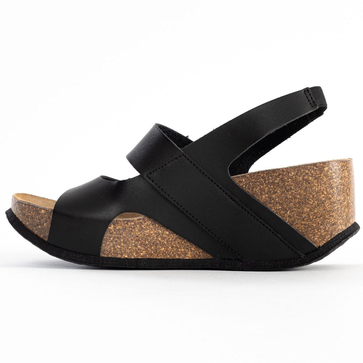 Sandalias Vera Cuña Y Semicuña Negro