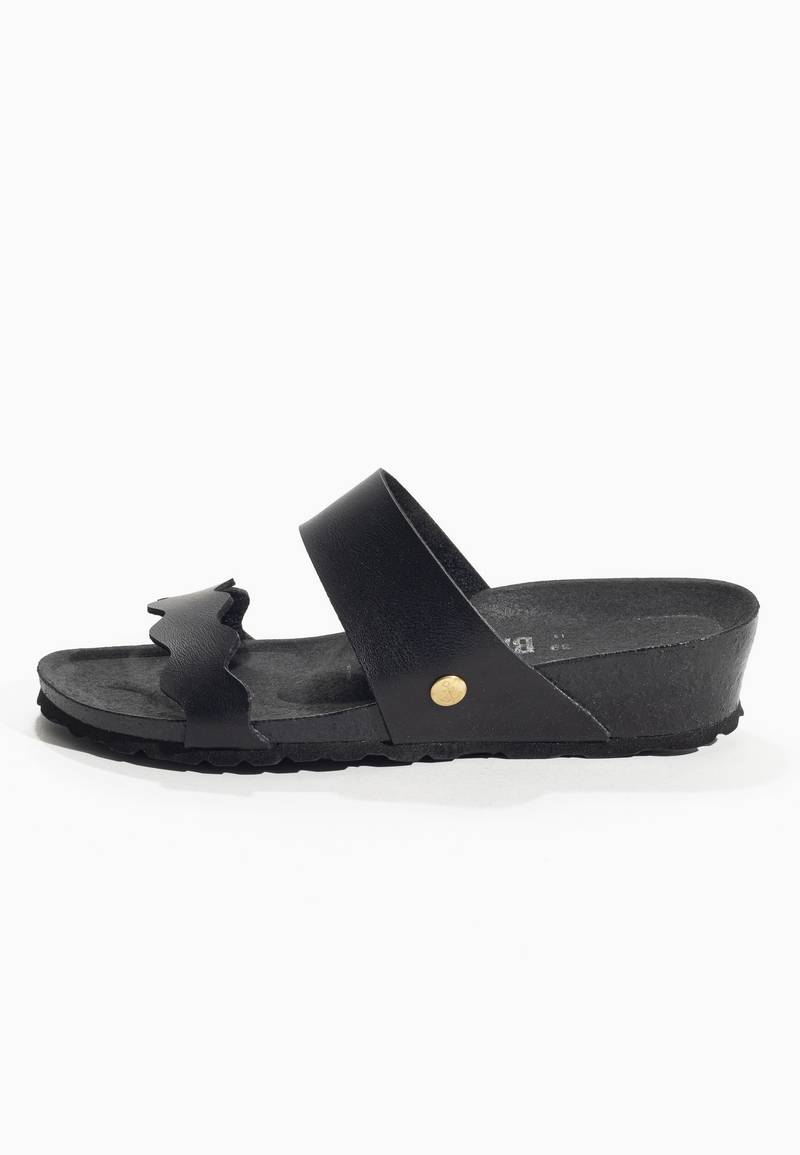 Vermeer Black Wedge and Semi-Wedge Sandals