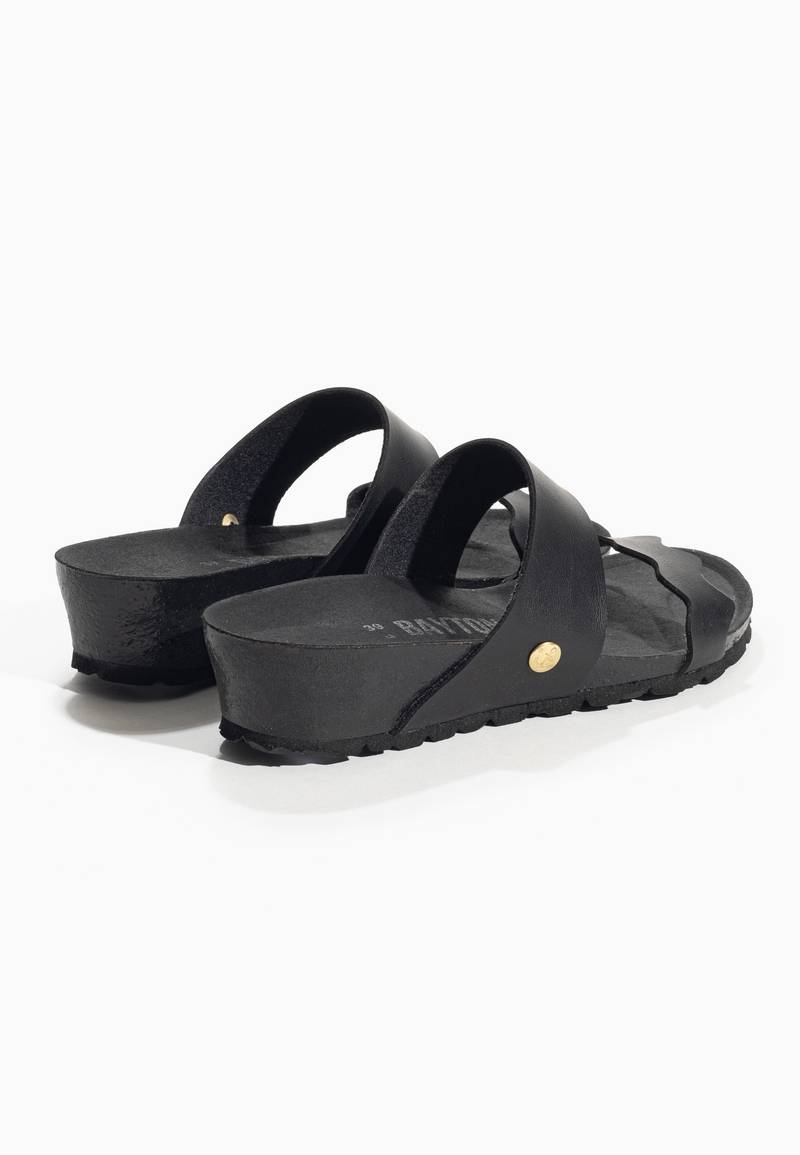 Vermeer Black Wedge and Semi-Wedge Sandals