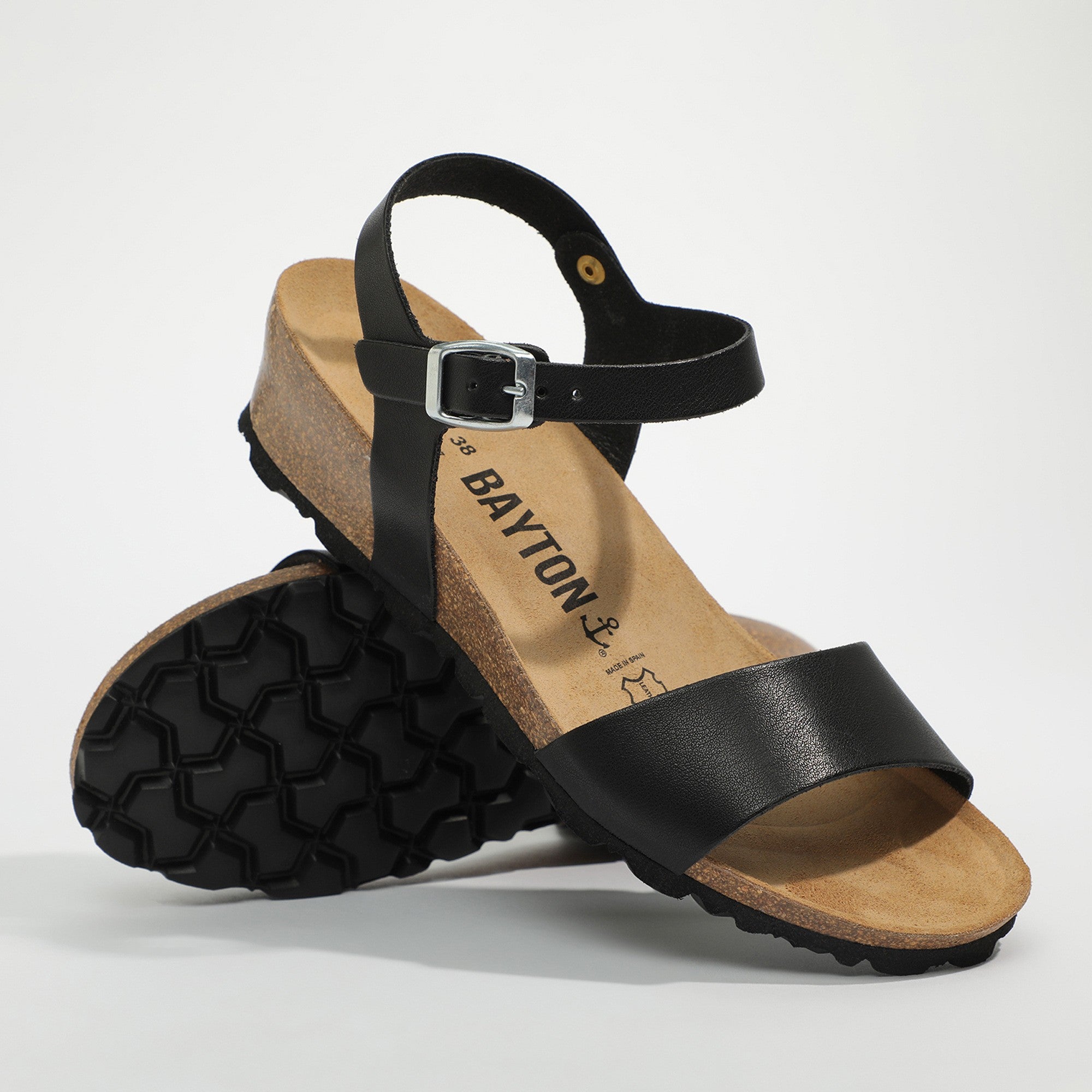 Wodonga Black Wedge and Semi-Wedge Sandals