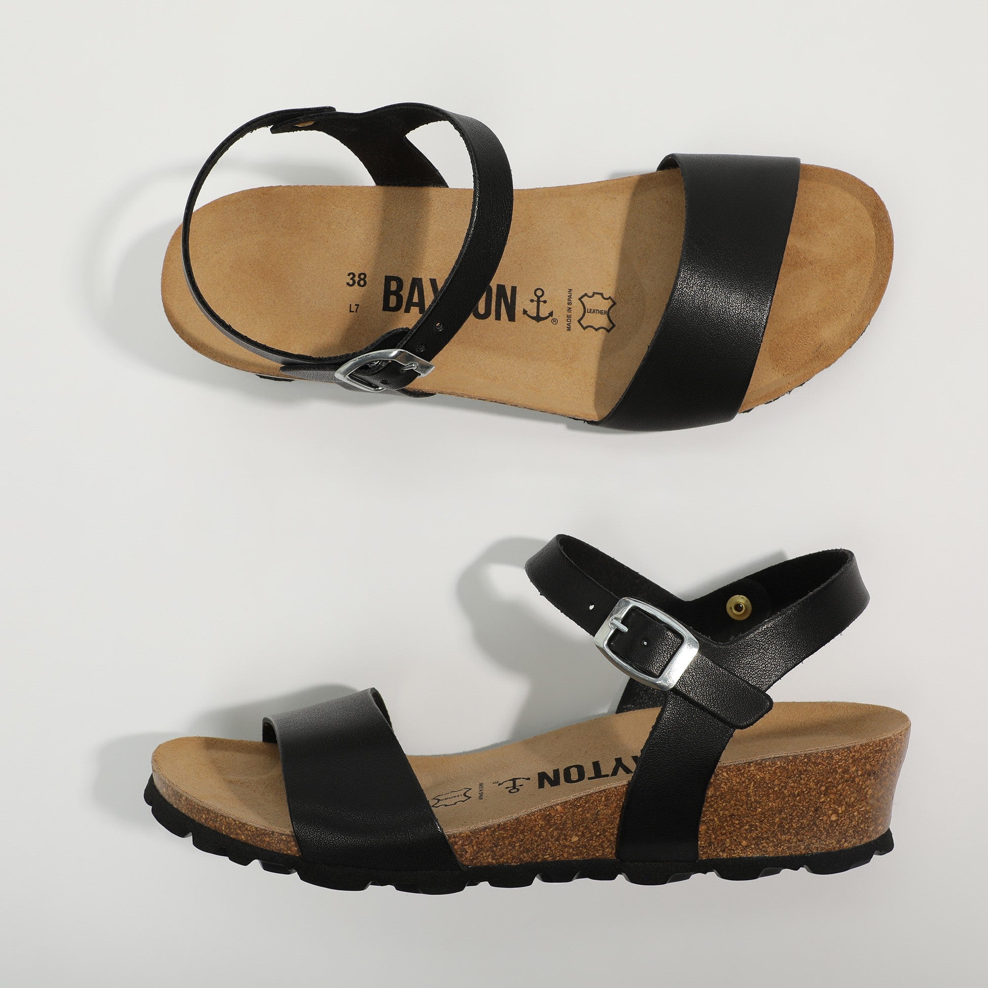 Wodonga Black Wedge and Semi-Wedge Sandals