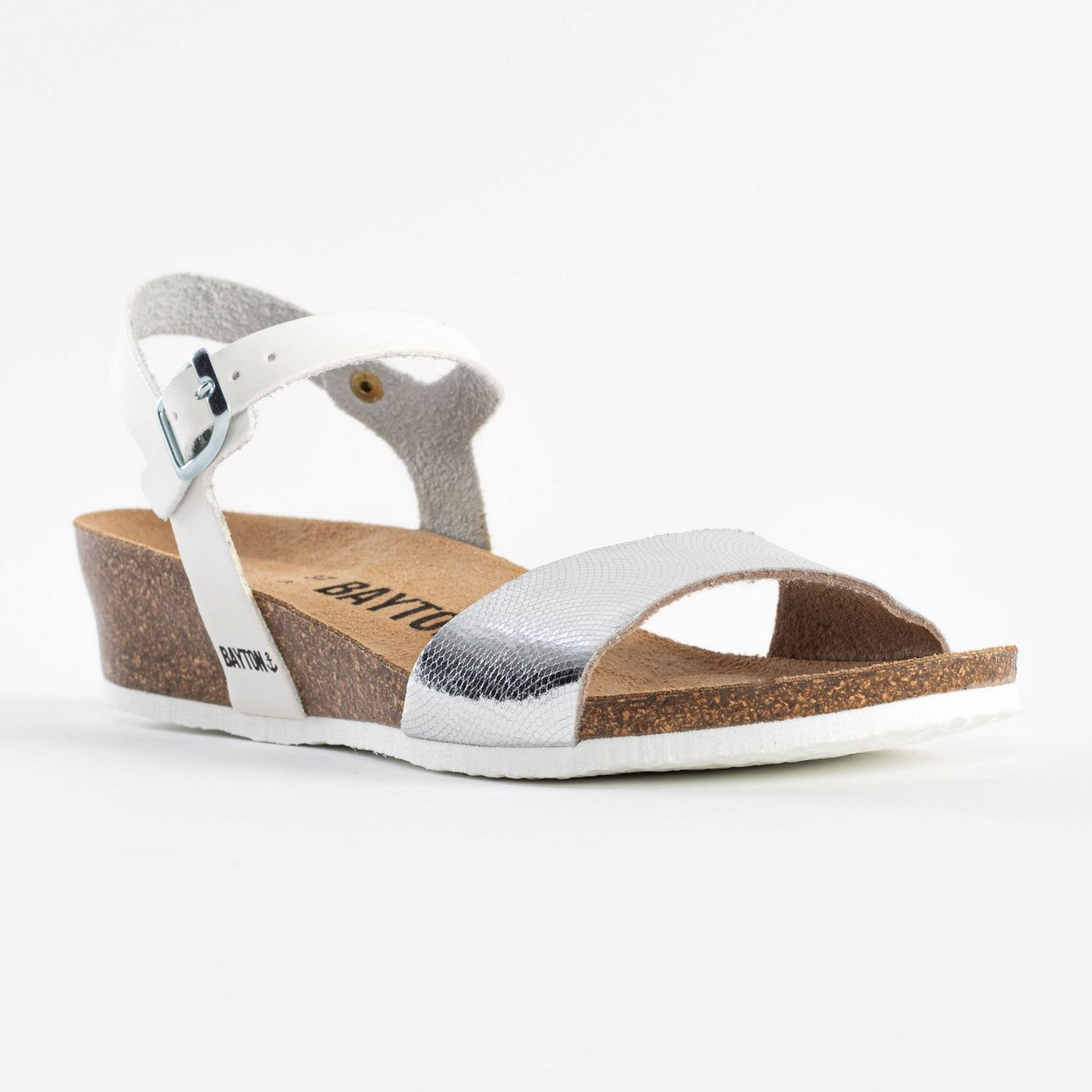 Wodonga White and Silver Wedge and Semi-Wedge Sandals