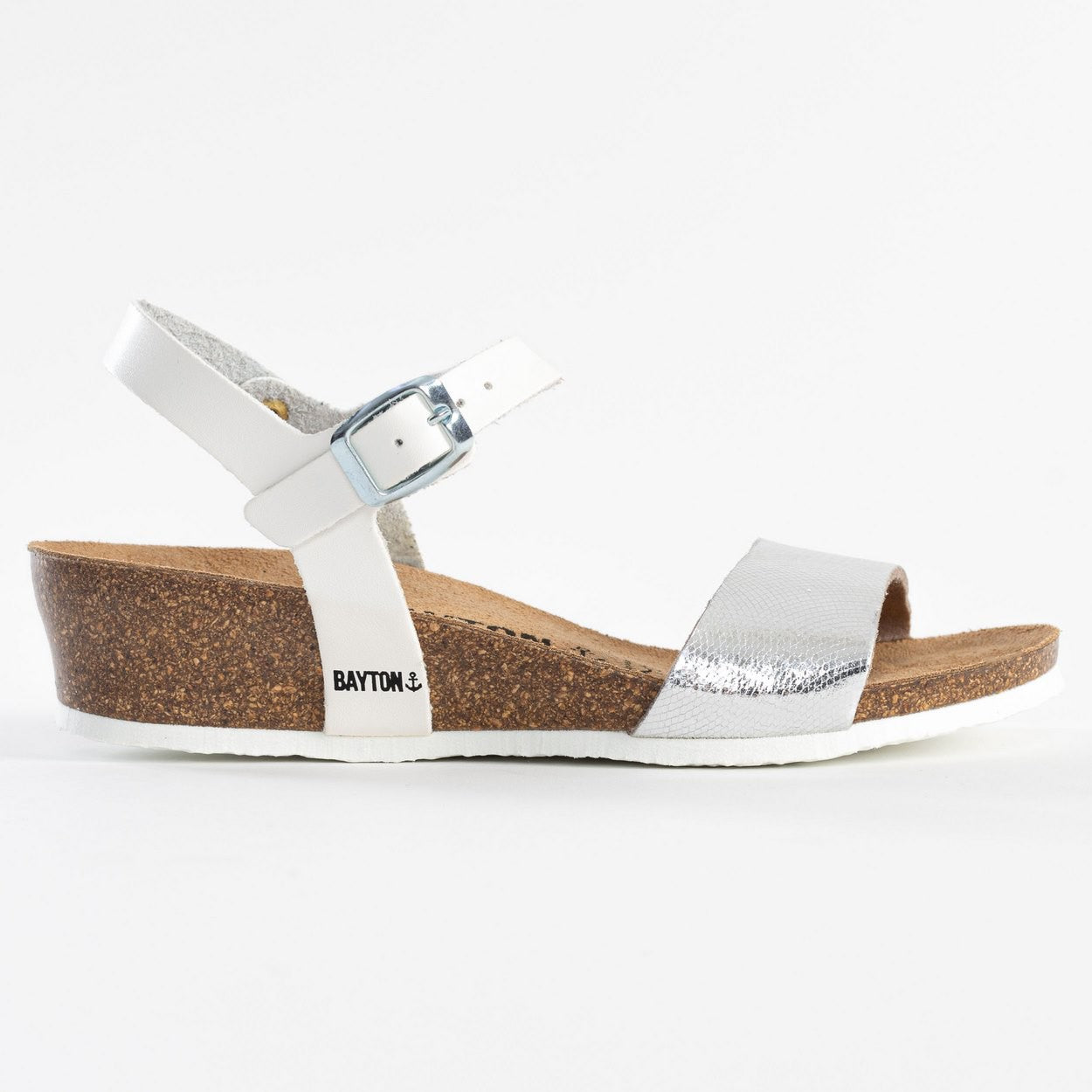 Wodonga White and Silver Wedge and Semi-Wedge Sandals