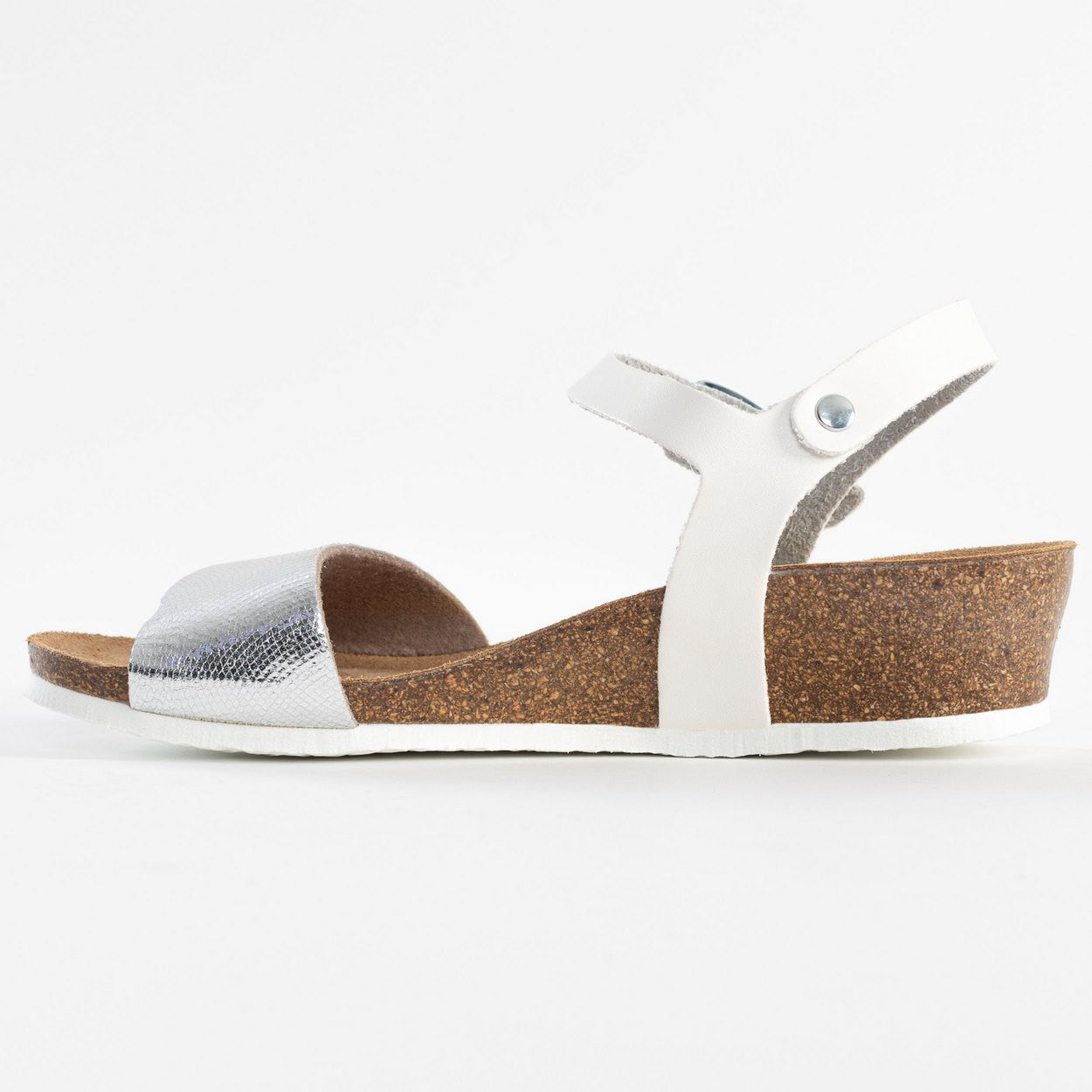 Wodonga White and Silver Wedge and Semi-Wedge Sandals