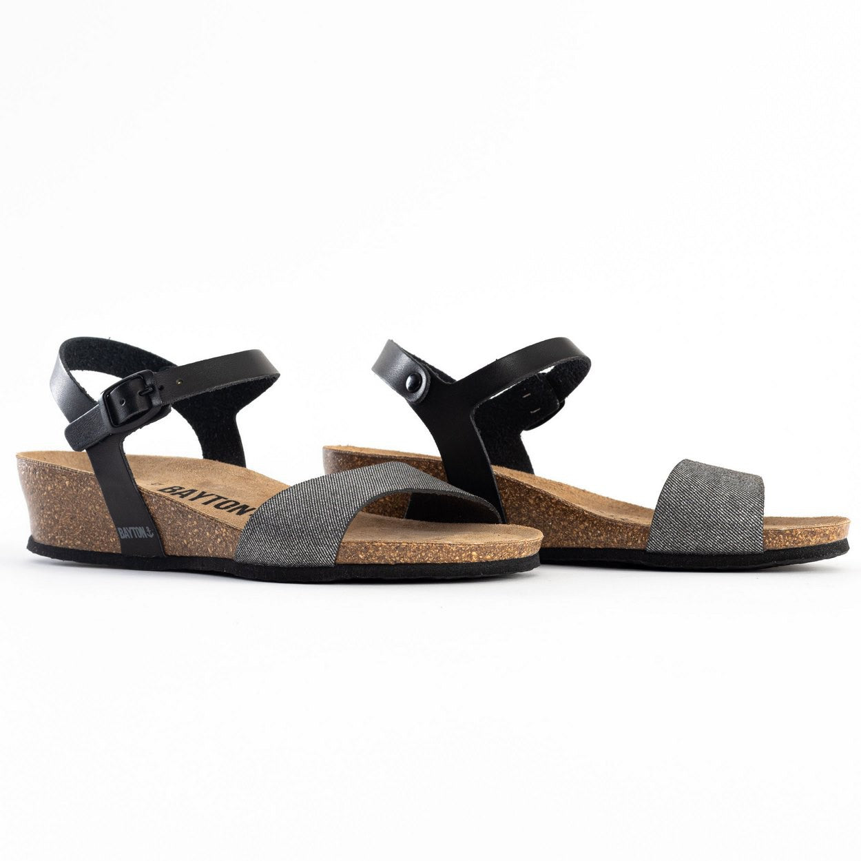 Wodonga Black Wedge and Semi-Wedge Sandals