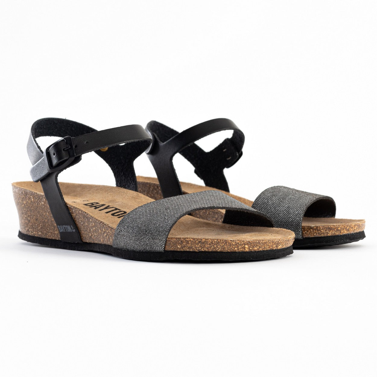 Wodonga Black Wedge and Semi-Wedge Sandals