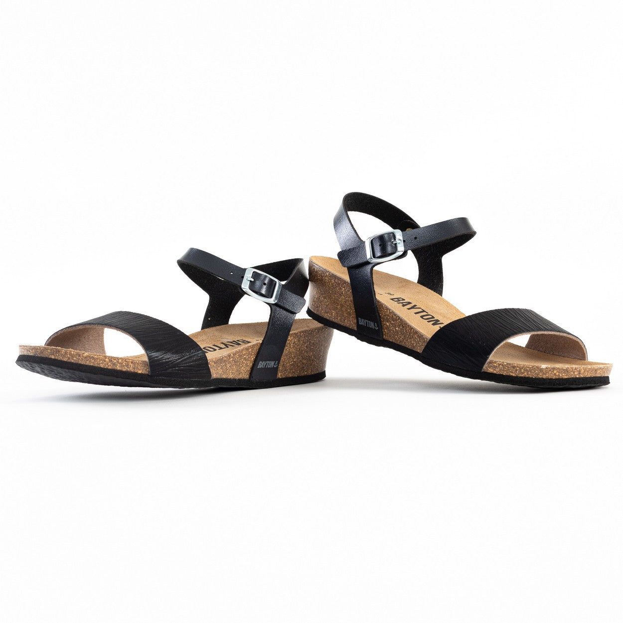 Wodonga Black Wedge and Semi-Wedge Sandals