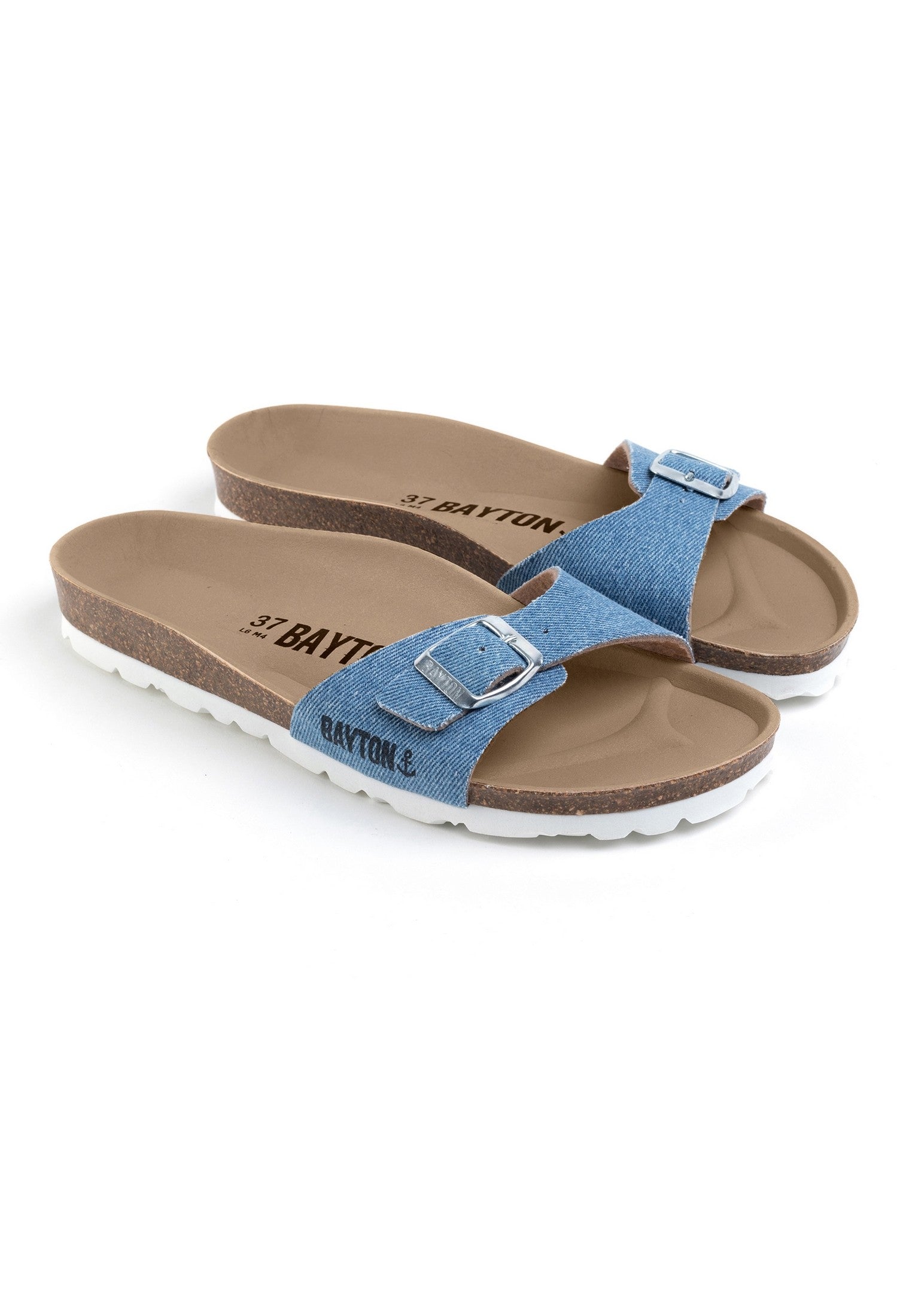 Zephyr Light Blue Denim 1 Strap Sandals