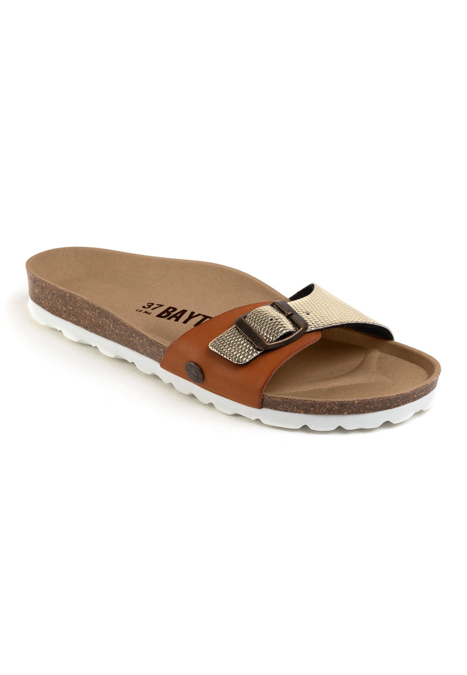 Sandalias Zephyr 1 Correa Camel Y Dorado Claro