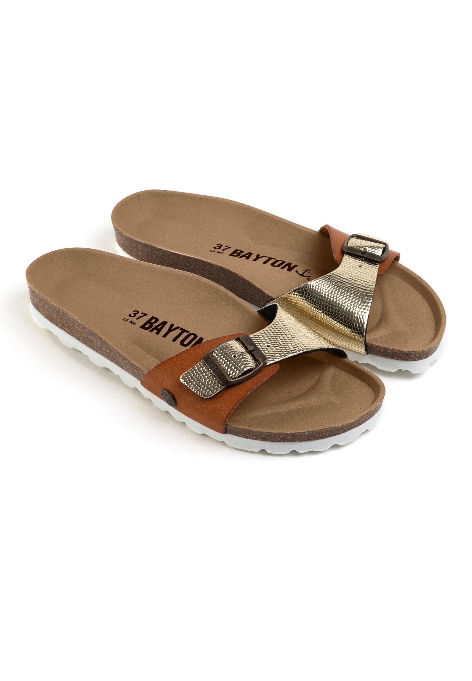 Sandalias Zephyr 1 Correa Camel Y Dorado Claro