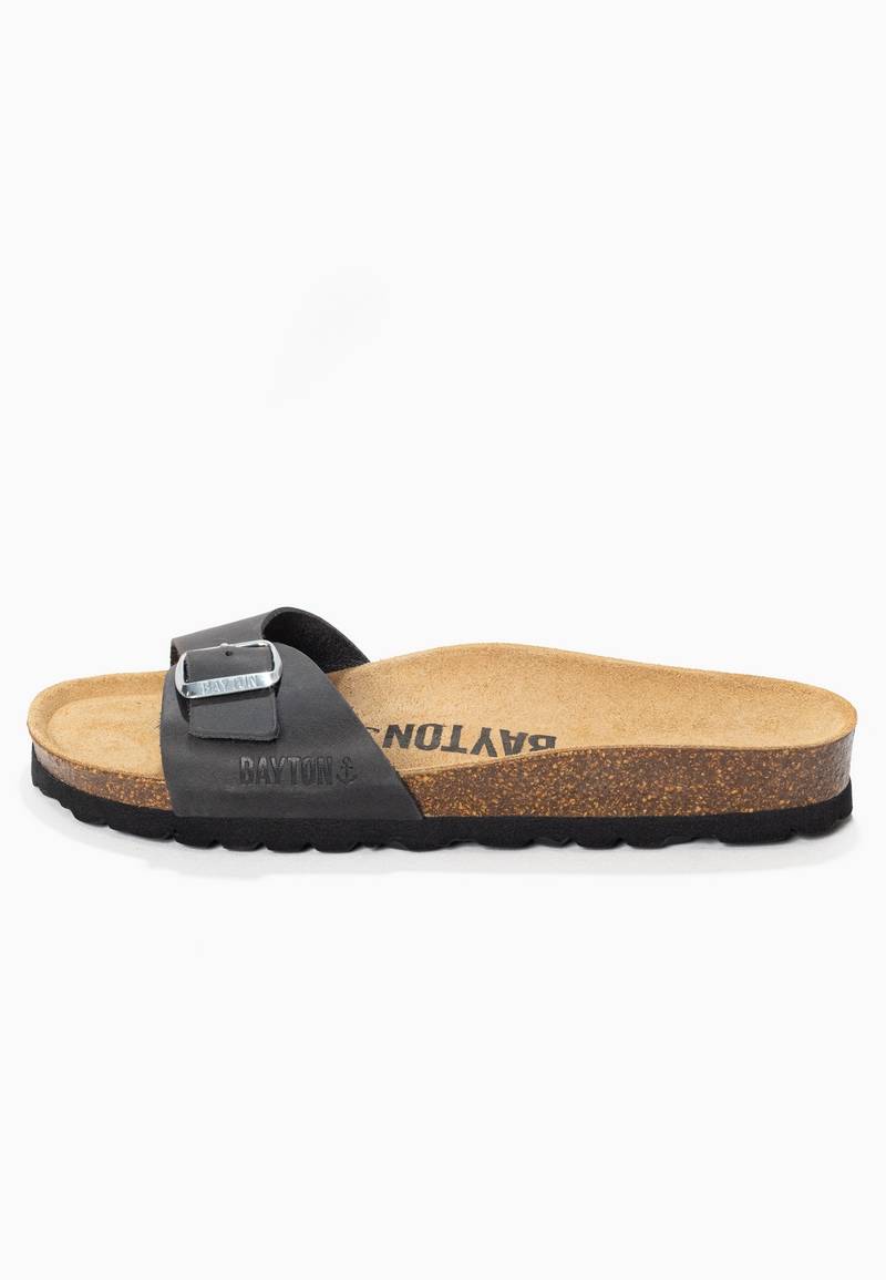 Zephyr Anthracite 100% Leather 1 Strap Sandals