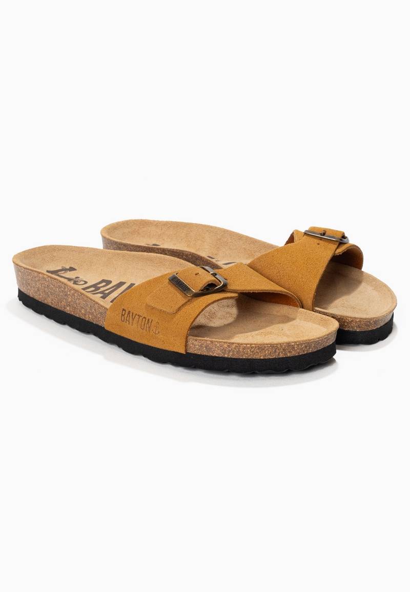 Zephyr Camel Suede Leather 1 Strap Sandals