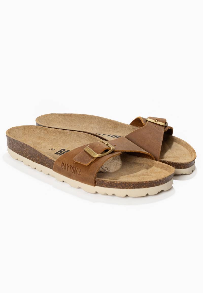 Zephyr Camel 100% Leather 1 Strap Sandals