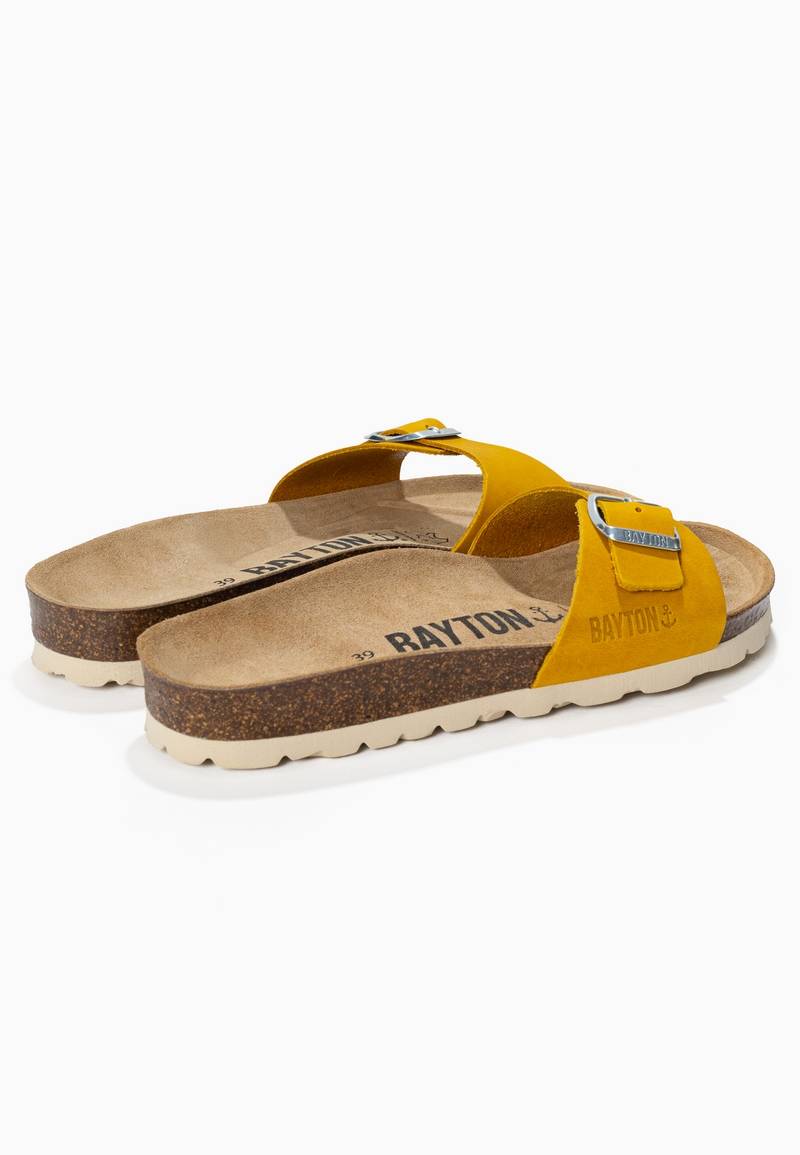 Zephyr Yellow 100% Leather 1 Strap Sandals