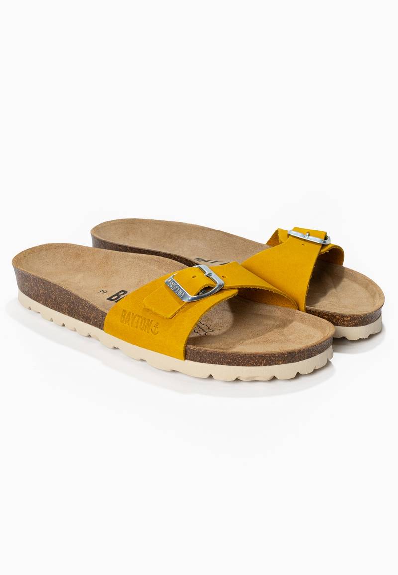 Zephyr Yellow 100% Leather 1 Strap Sandals