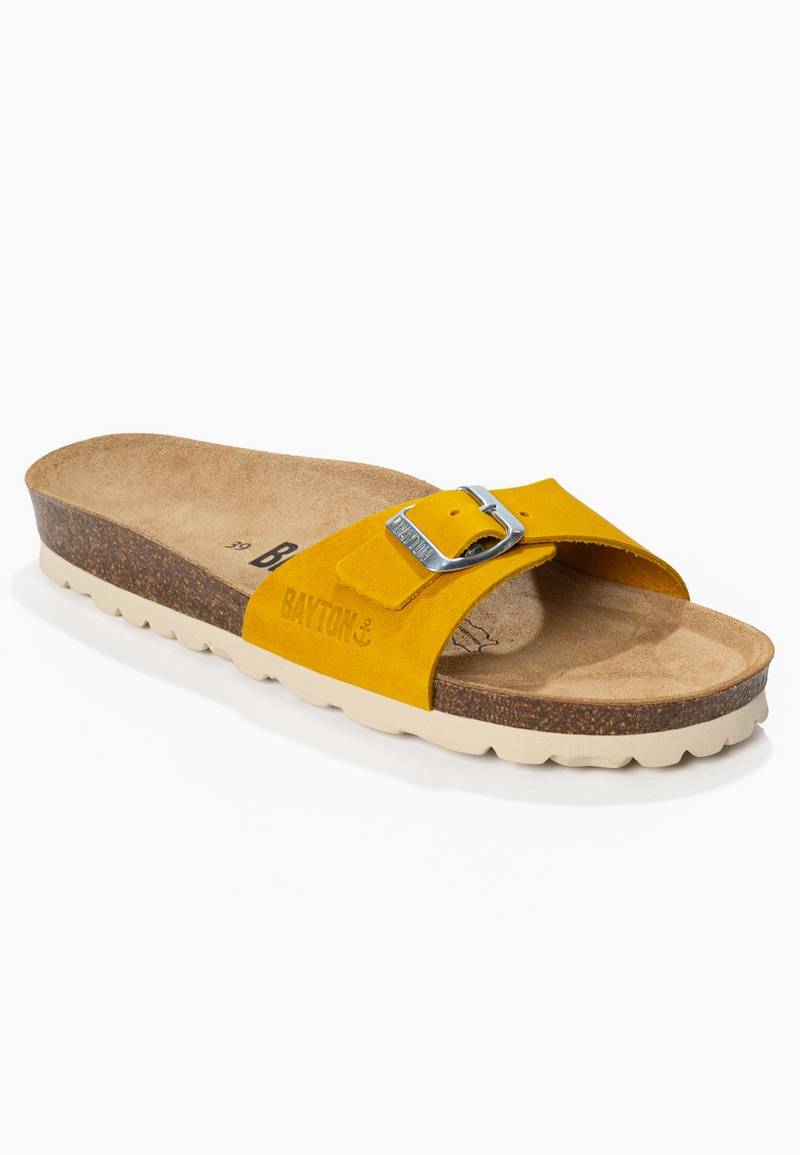 Zephyr Yellow 100% Leather 1 Strap Sandals