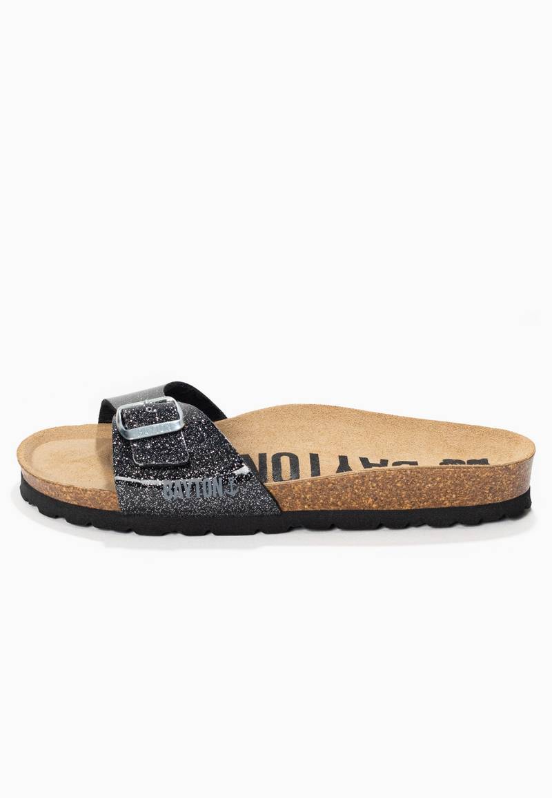 Sandalias Zephyr Vinilo brillo negro