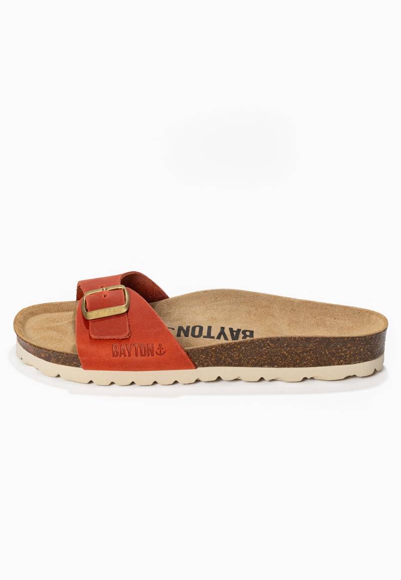 Zephyr Orange 100% Leather 1 Strap Sandals