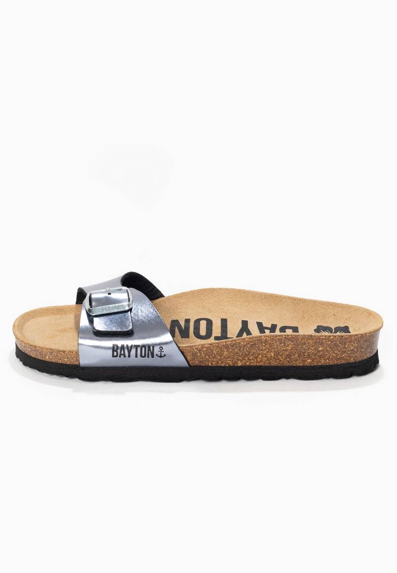 Zephyr Pewter 1 Strap Sandals