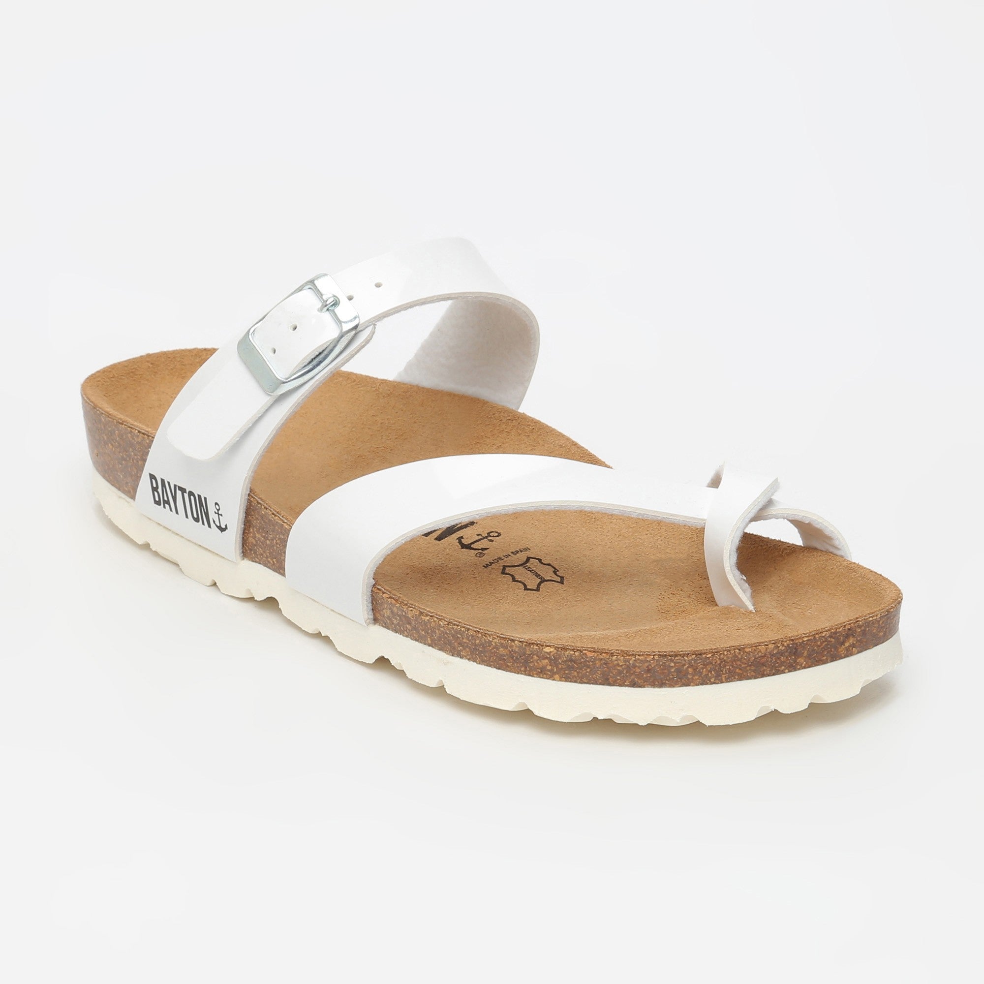 Diane White Toe-Strap Sandals