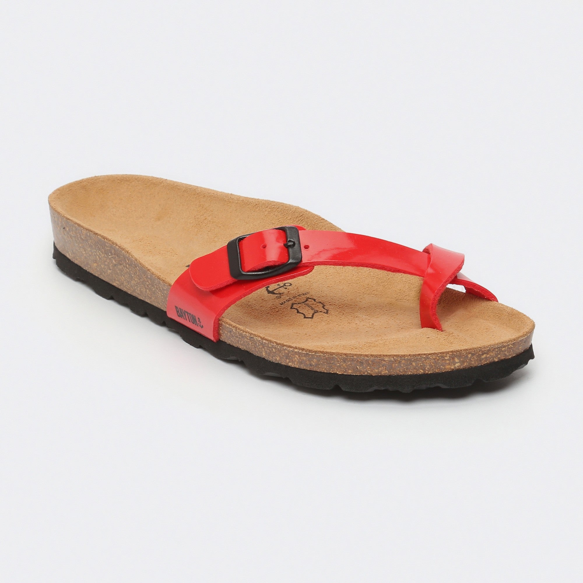 Junon Red Toe-Strap Sandals