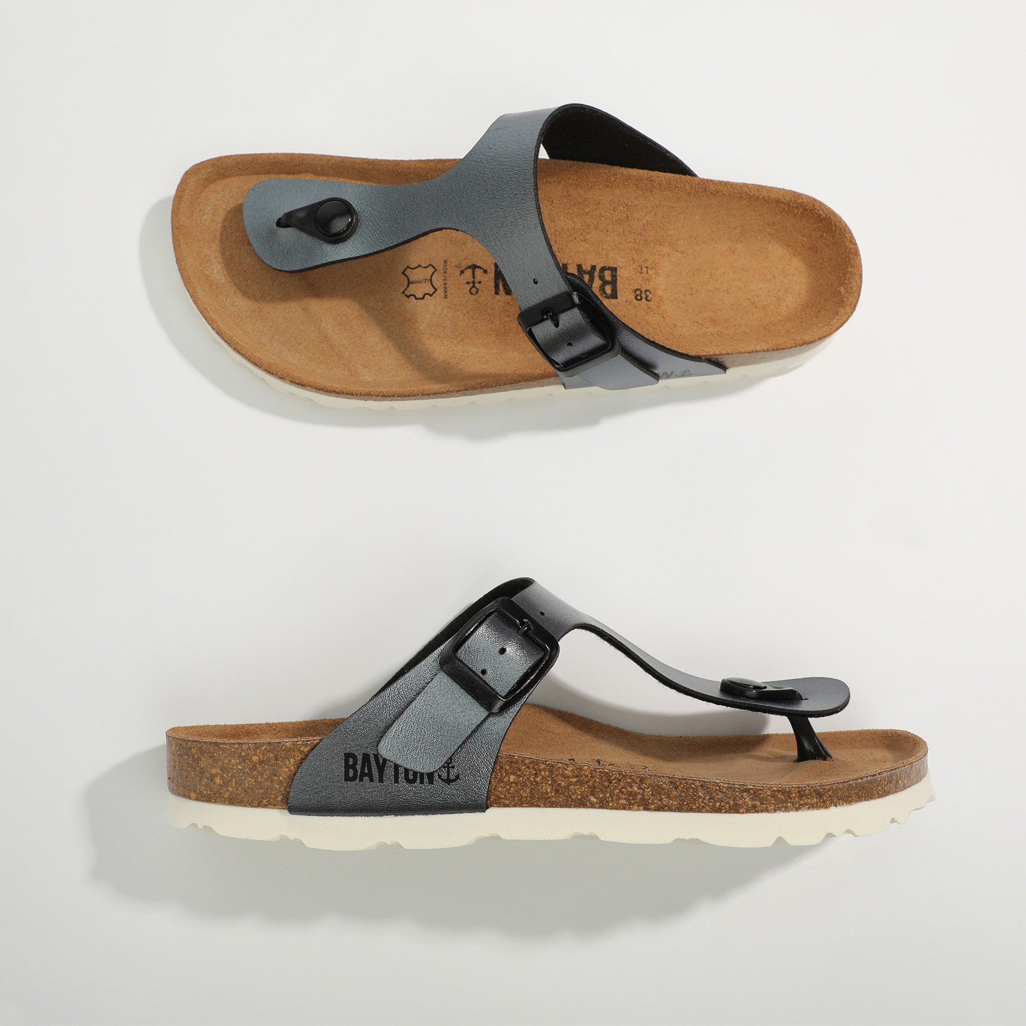 Mercure Anthracite Toe-Thong Sandals