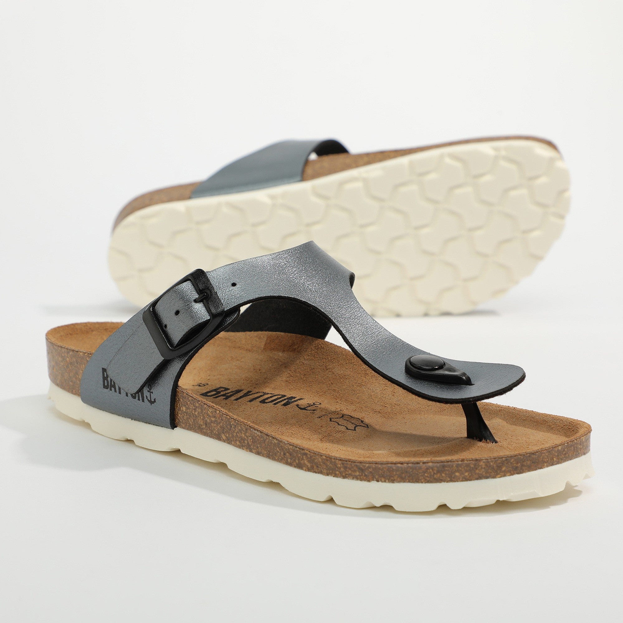 Mercure Anthracite Toe-Thong Sandals