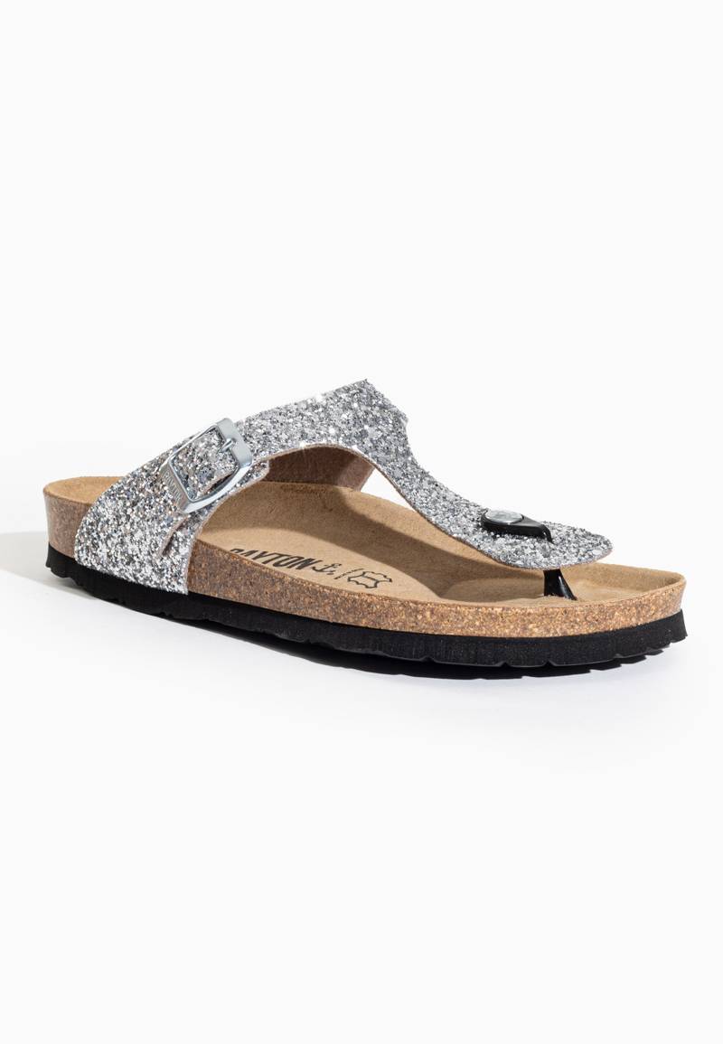 Silver Mercury Toe-Thong Sandals