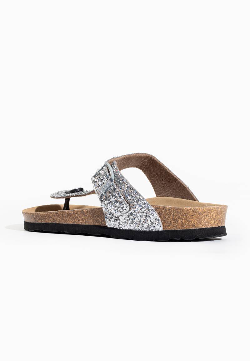 Silver Mercury Toe-Thong Sandals