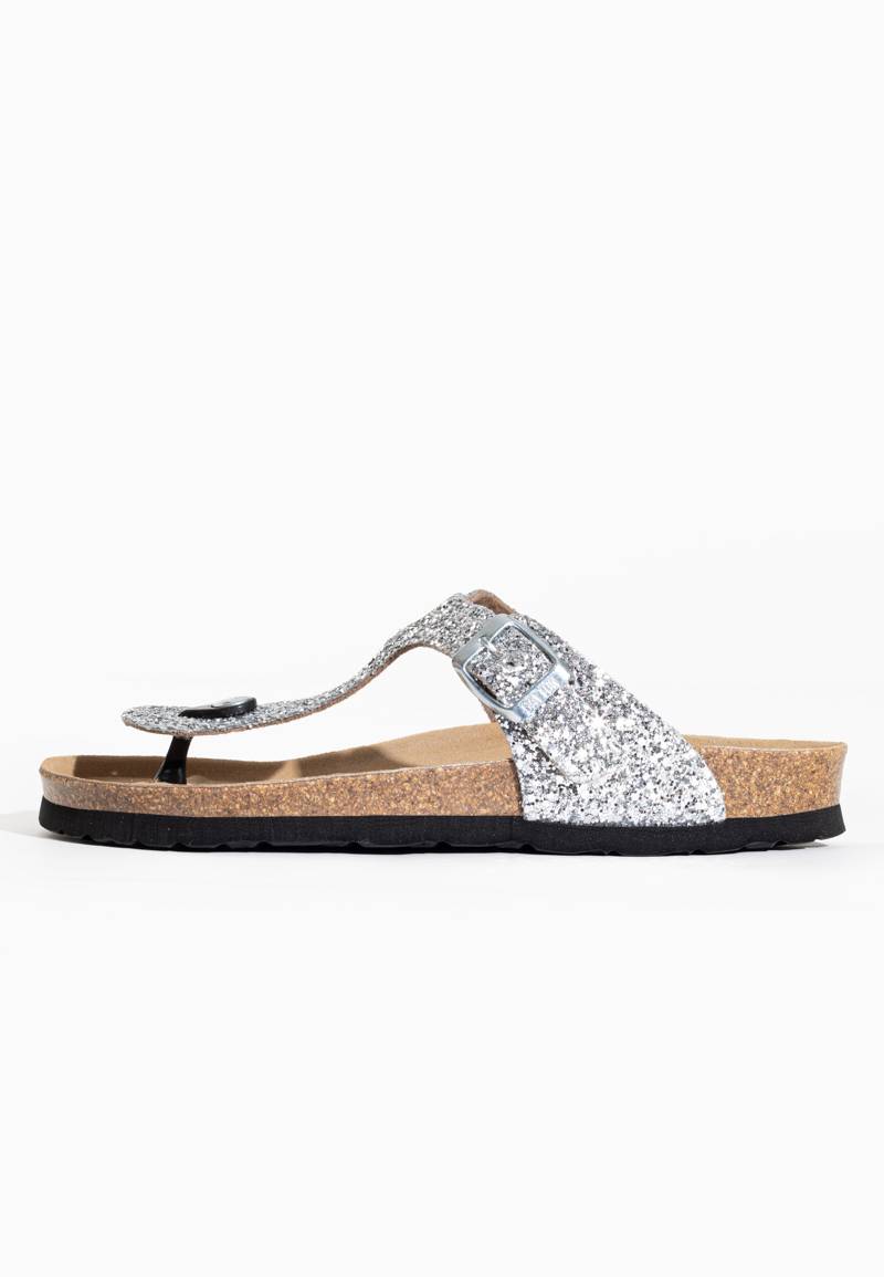 Silver Mercury Toe-Thong Sandals