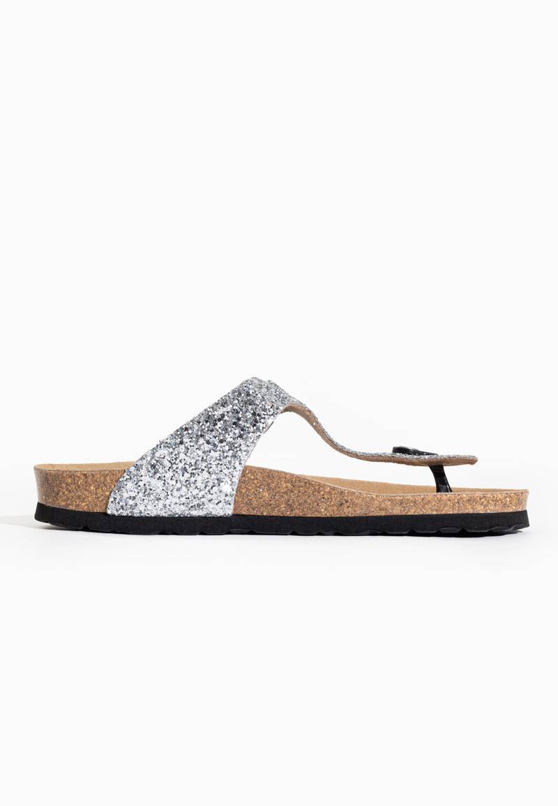 Silver Mercury Toe-Thong Sandals