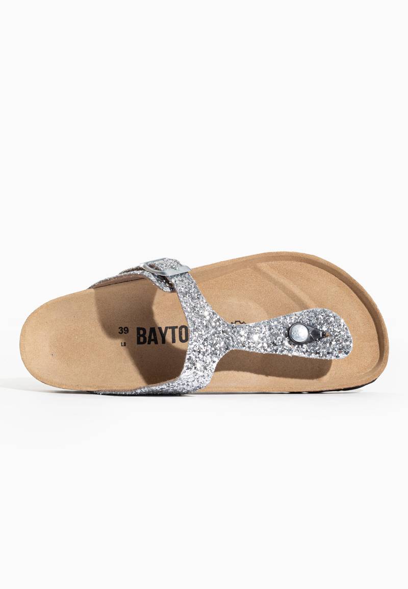 Silver Mercury Toe-Thong Sandals