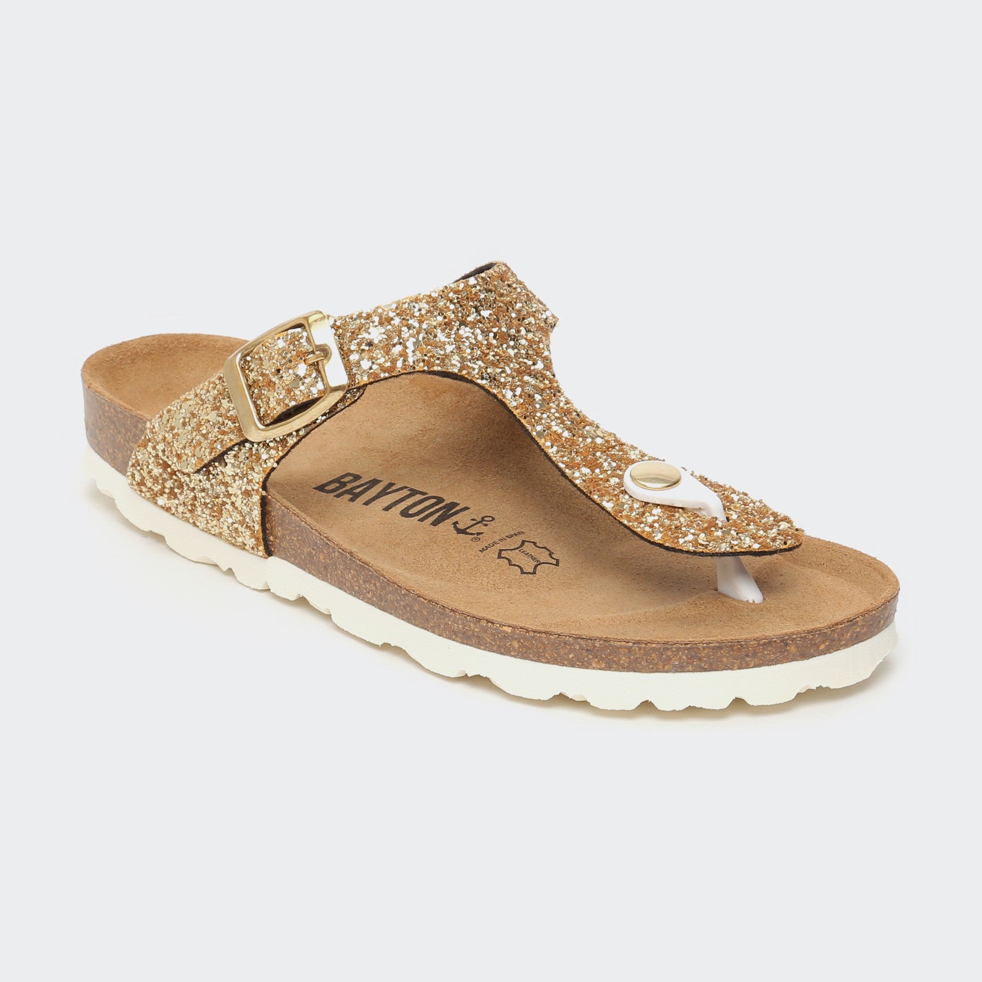 Gold Mercury Toe-Strap Sandals