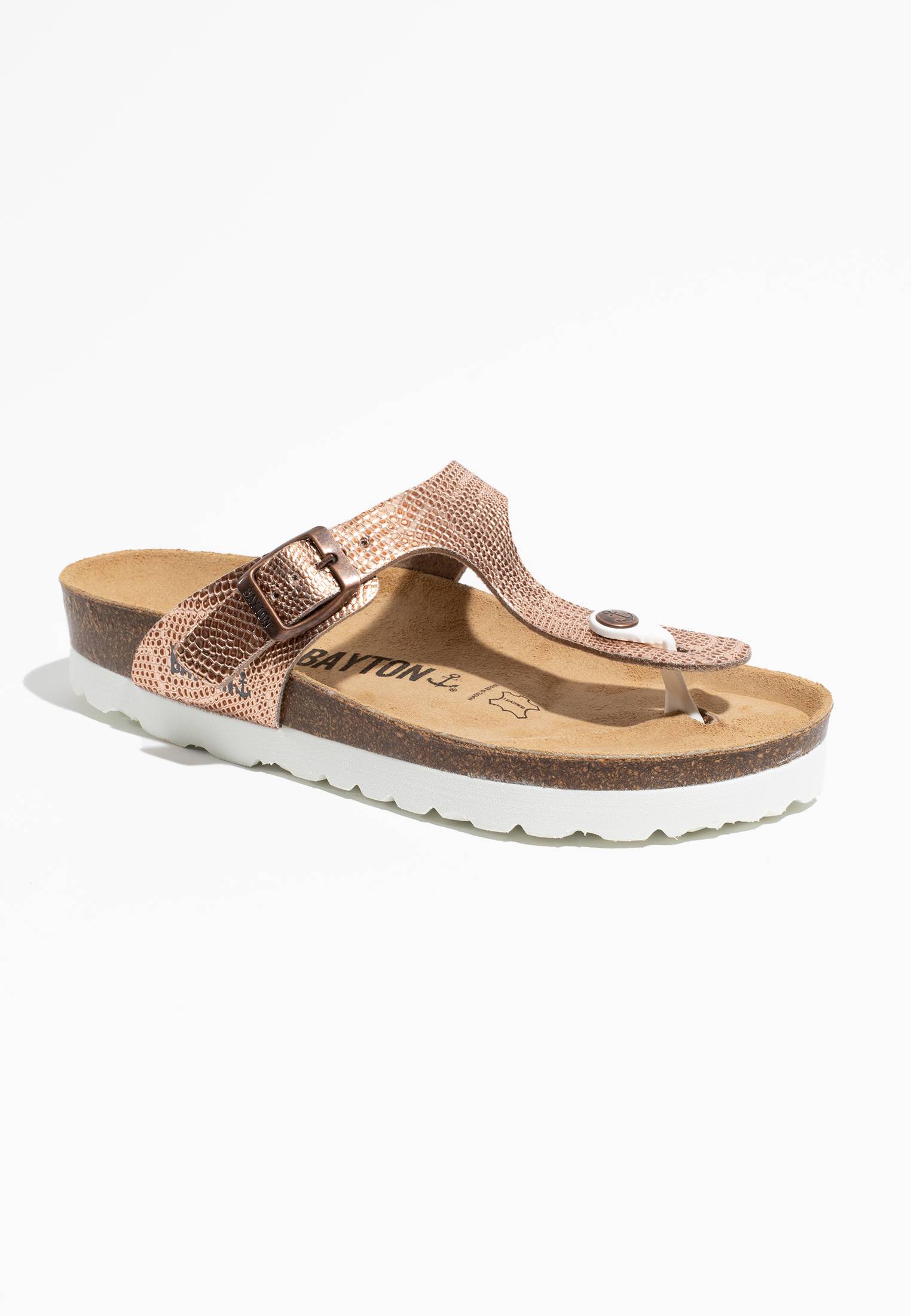 Cairns Rose Gold Toe Post Sandals