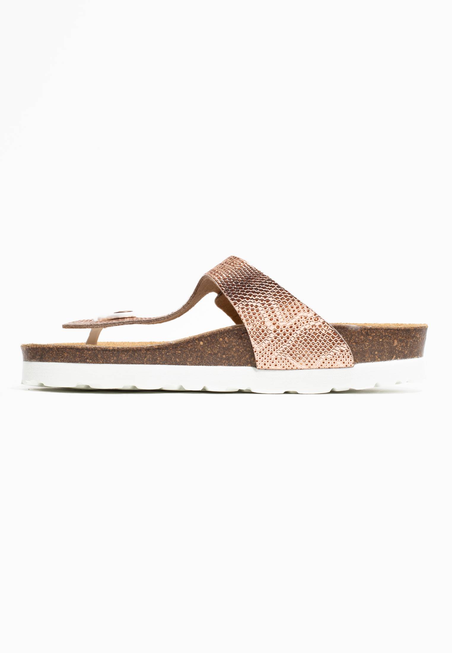 Cairns Rose Gold Toe Post Sandals